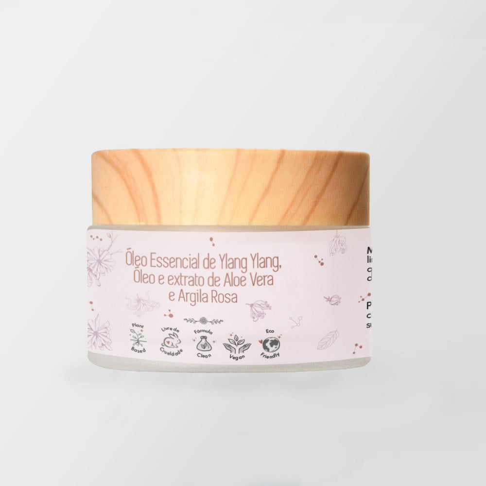 Máscara Facial de Argila Rosa: Para Peles Sensíveis