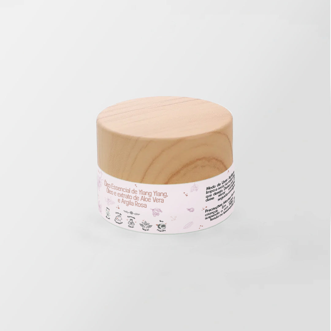 Máscara Facial de Argila Rosa: Para Peles Sensíveis
