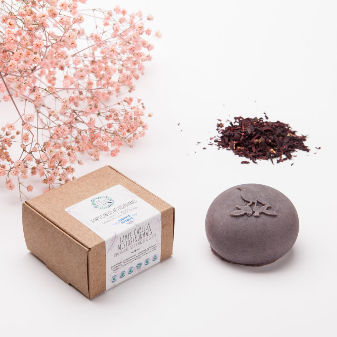 Shampoo Sólido: Cabelos Mistos e Normais - Bio-ativo de Quinoa e Hibisco